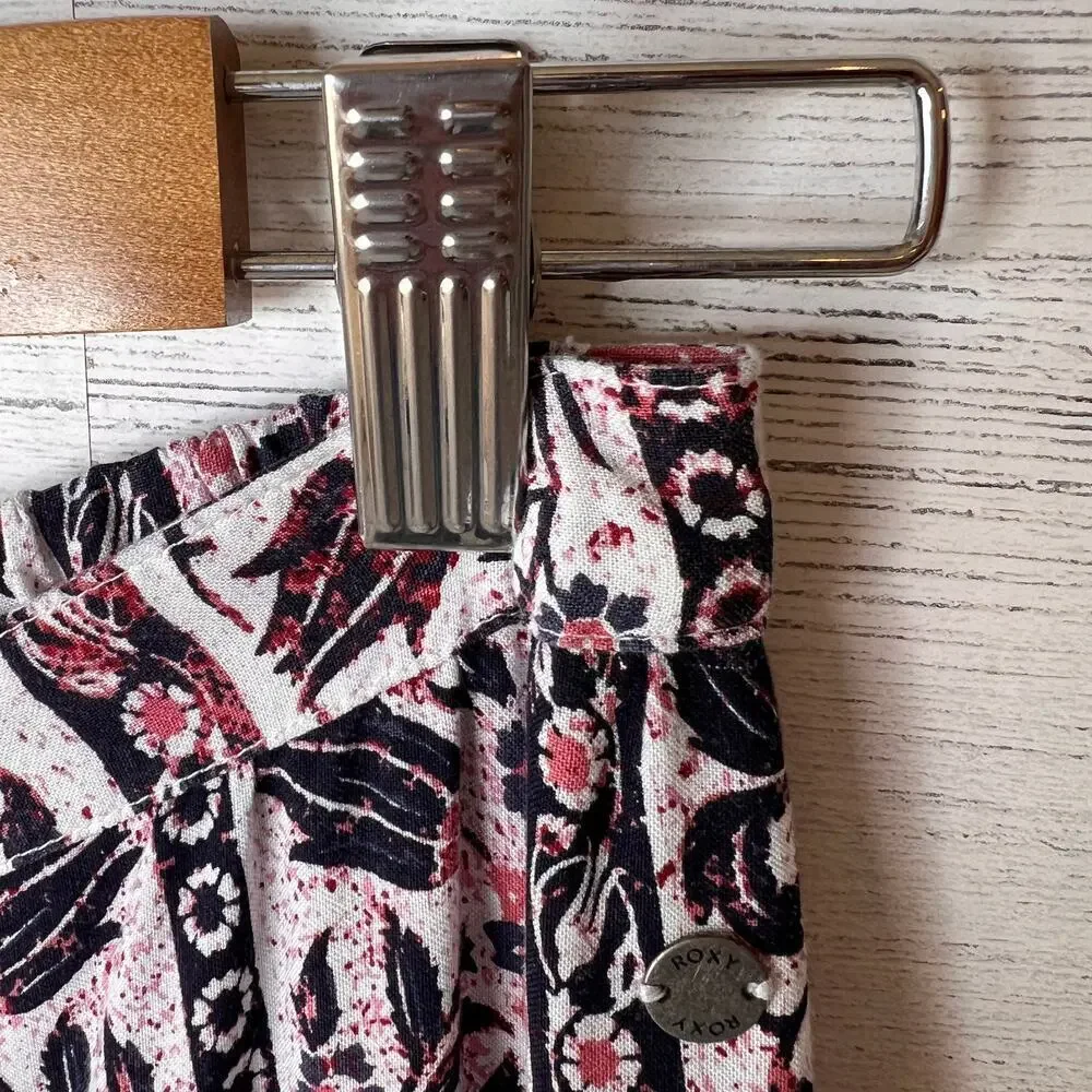 Roxy Skirt Womens Size Small Lost in My Mind Floral Navy & Red Maxi Front Slit